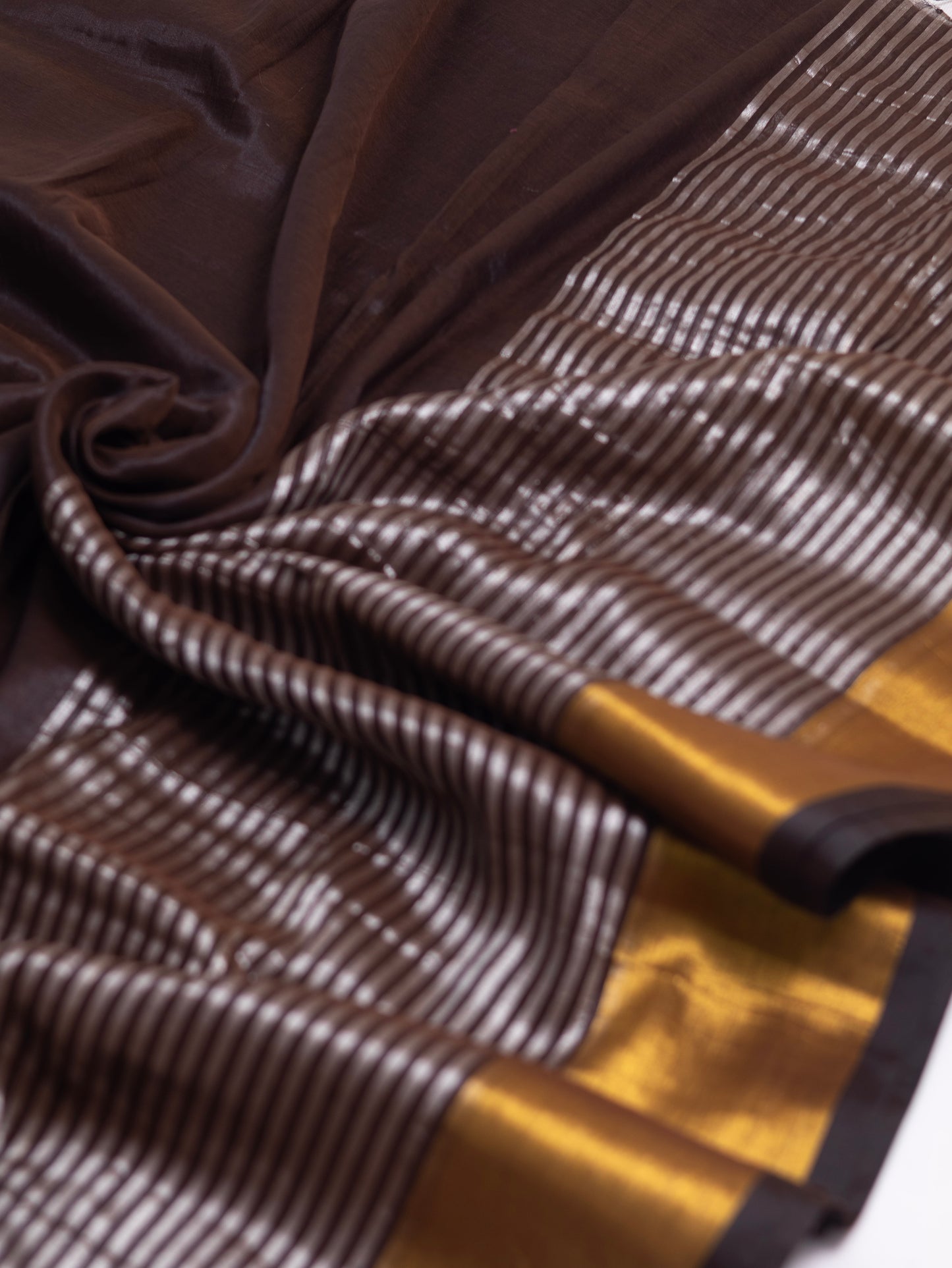 Black zari stripe tissue saree-S211