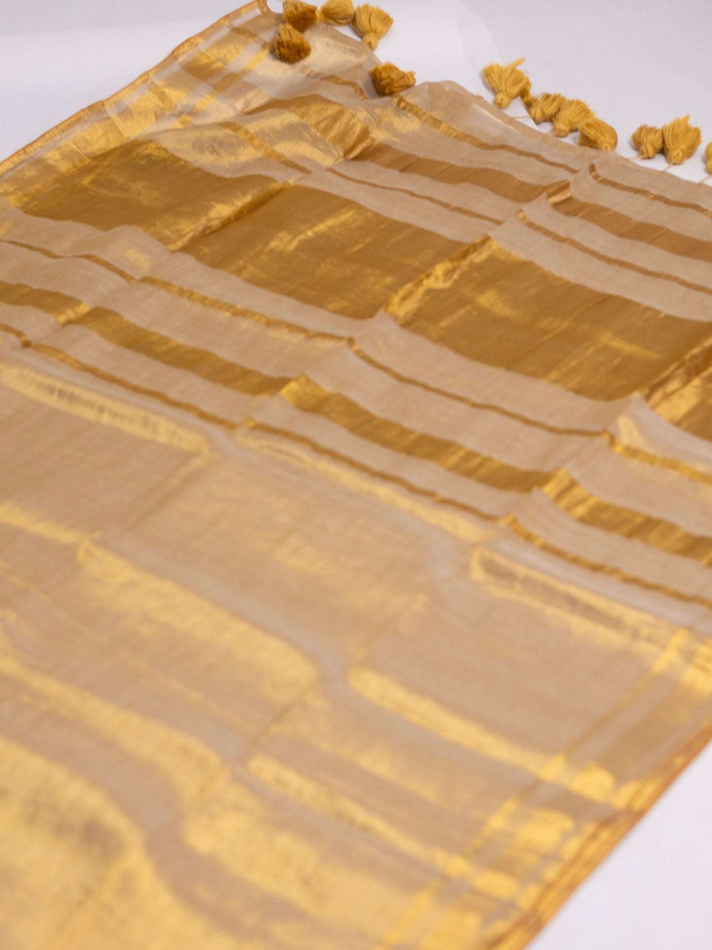 Golden Linen tissue saree -S185