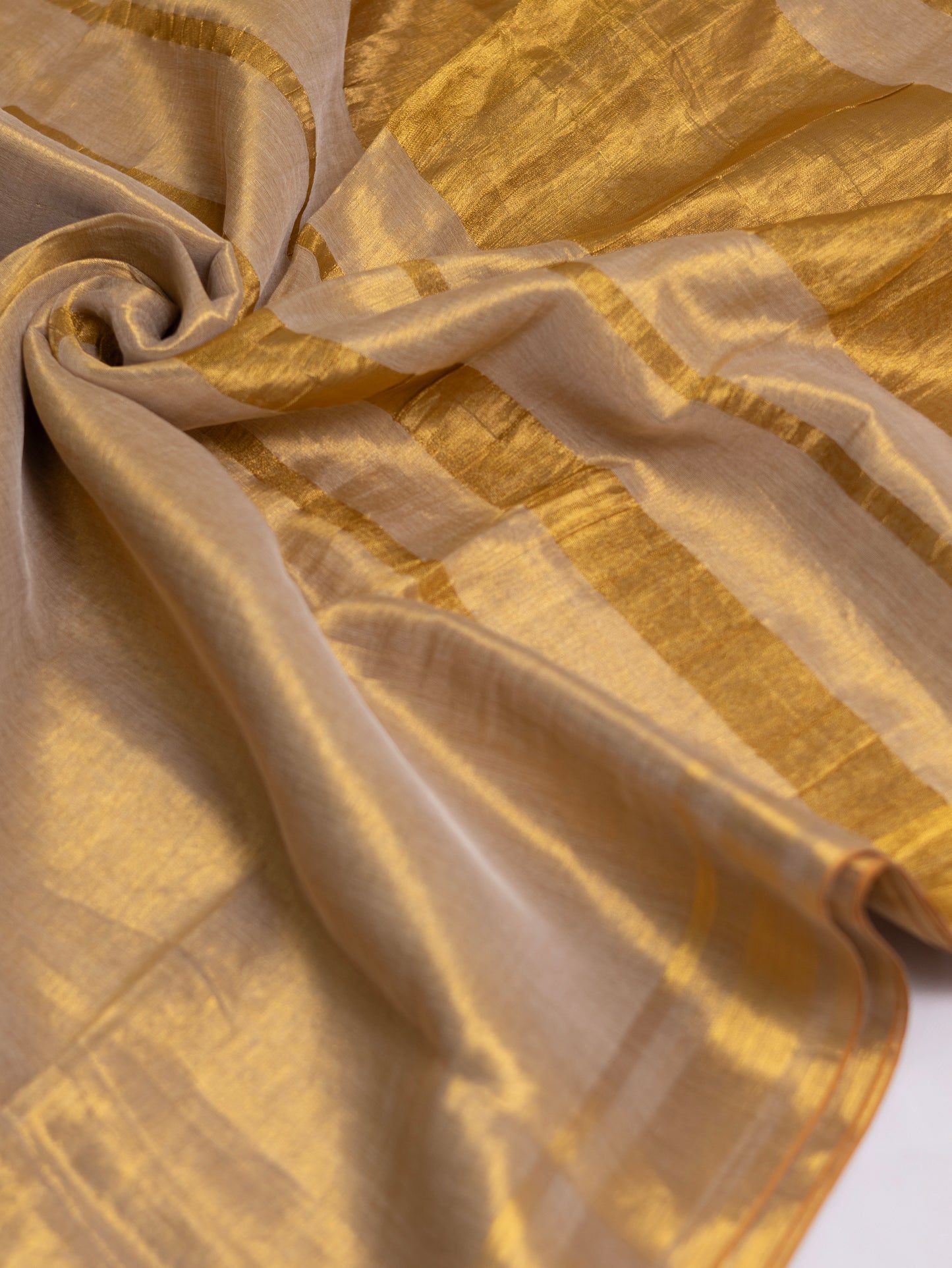 Golden Linen tissue saree -S185