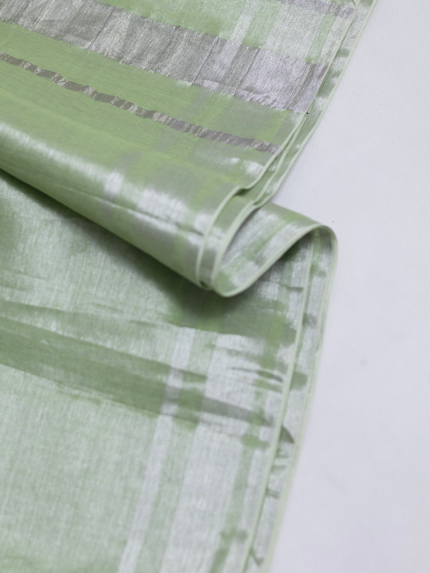 Light green Linen tissue saree -S184