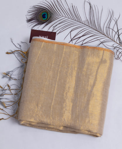 Silver Aura – Silver & Gold Half-and-Half Silk Saree
