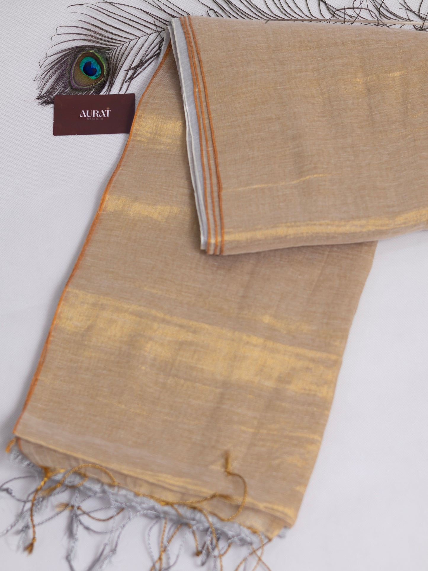Silver and gold combination raga tissue saree -S149