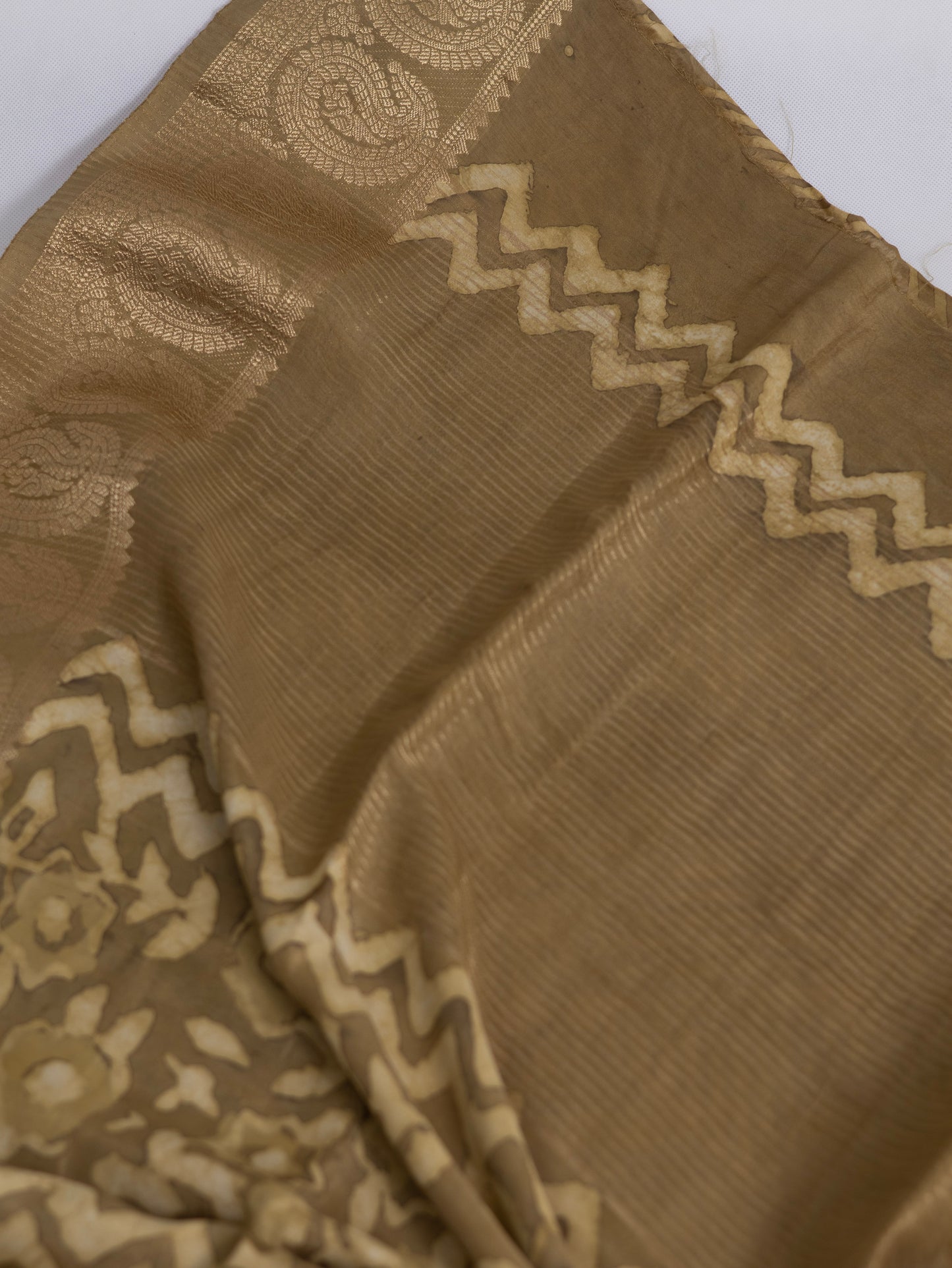 Russian silk bagru/dabu printed silk saree-S164