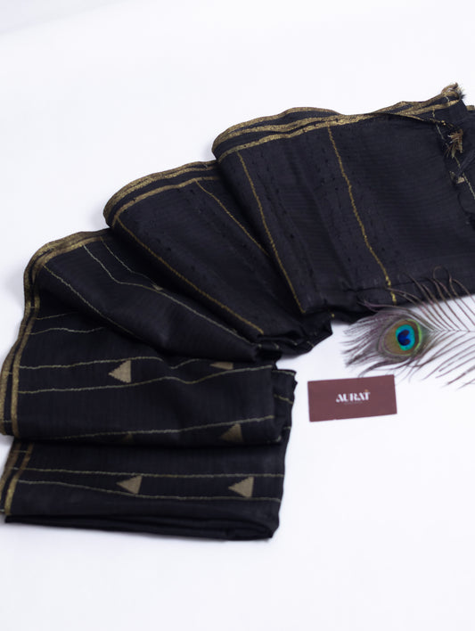 Black Bhagalpuri silk saree-S123