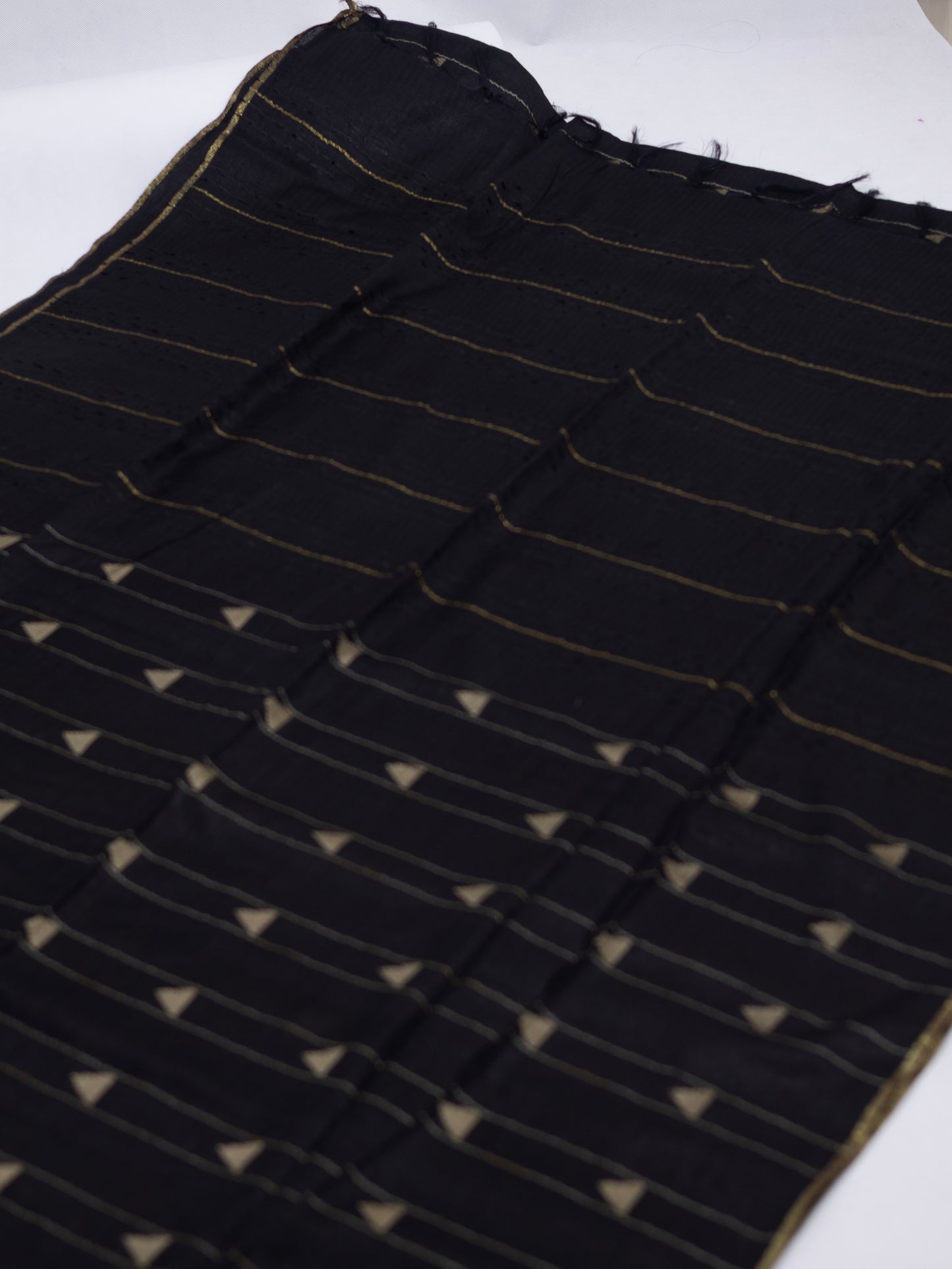 Black Bhagalpuri silk saree-S123