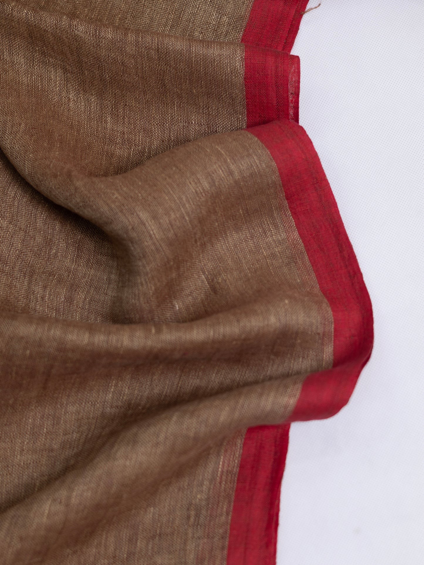 Beige color pure linen saree-S192