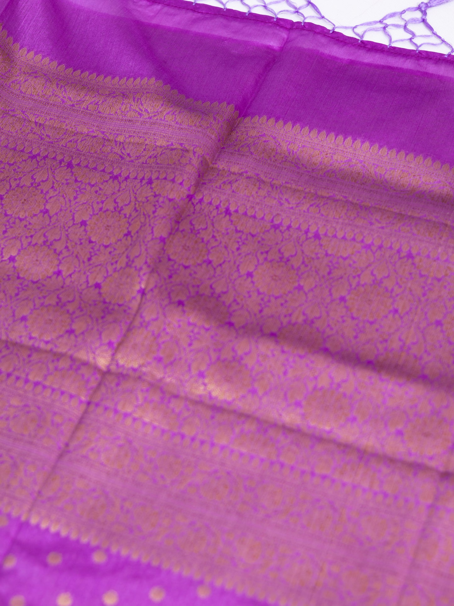 Banarasi warm semi silk saree-orchid color