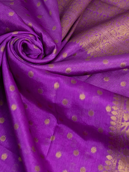 Banarasi warm semi silk saree-orchid color