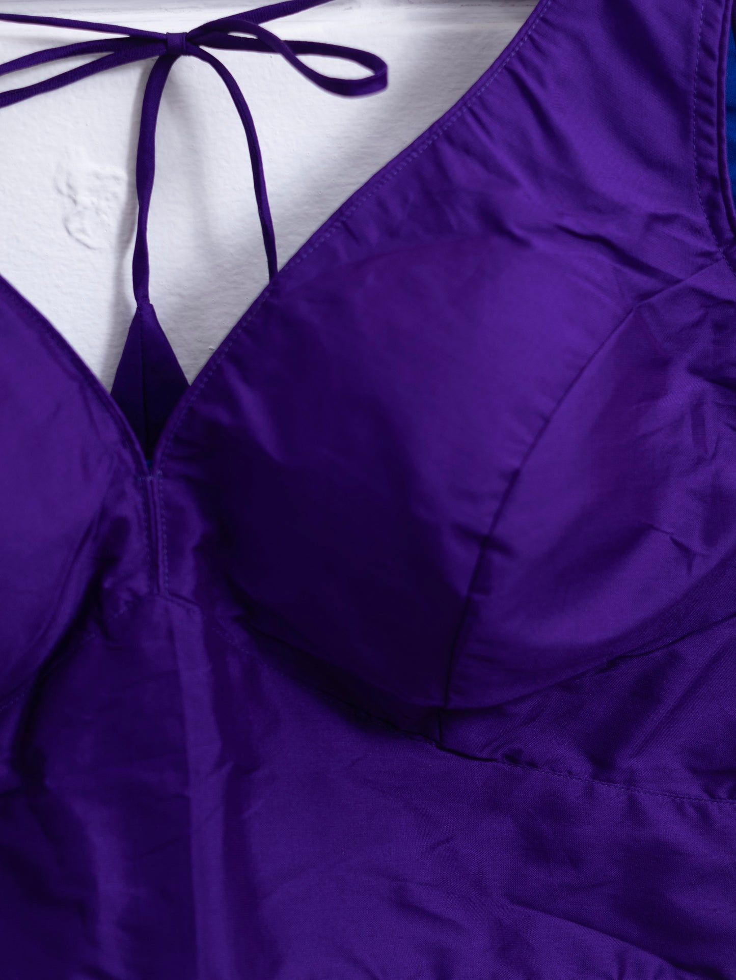 Semi silk sleeveless plain blouse for sarees -Dark purple- B108