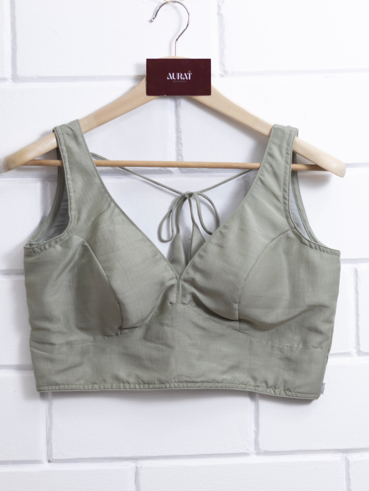 Semi silk sleeveless plain blouse for sarees - grey- B112