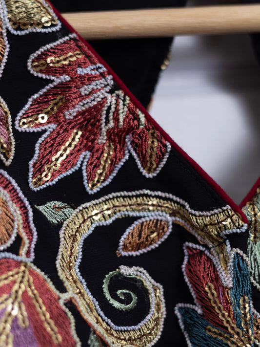 Silk designer blouse for sarees - black-B141