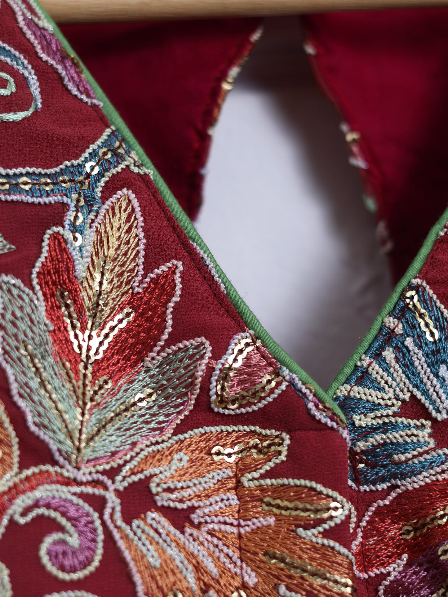 Silk designer blouse for sarees - maroon-B140