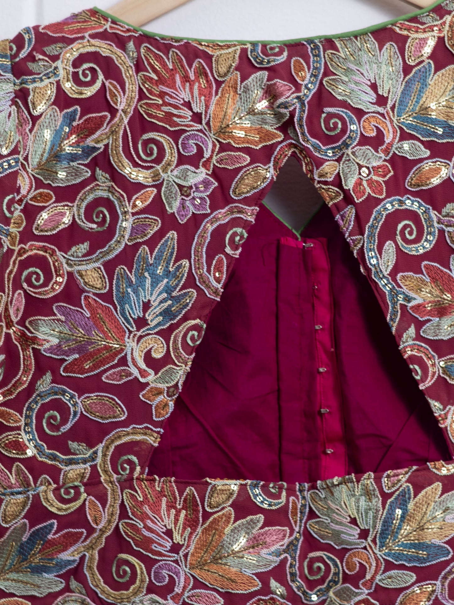 Silk designer blouse for sarees - maroon-B140