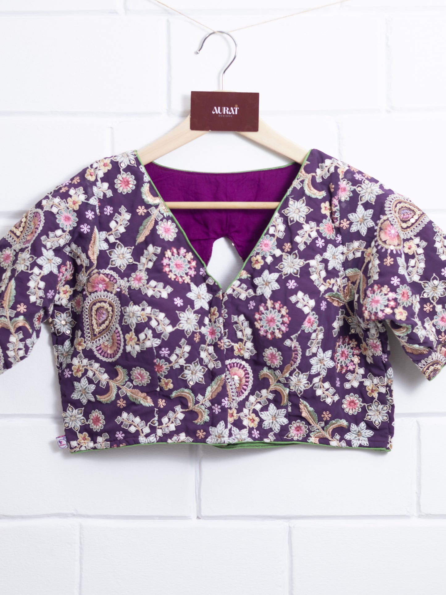 Silk designer blouse for sarees - lavender-B138