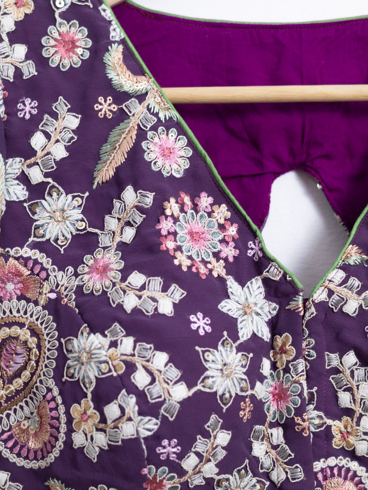 Silk designer blouse for sarees - lavender-B138