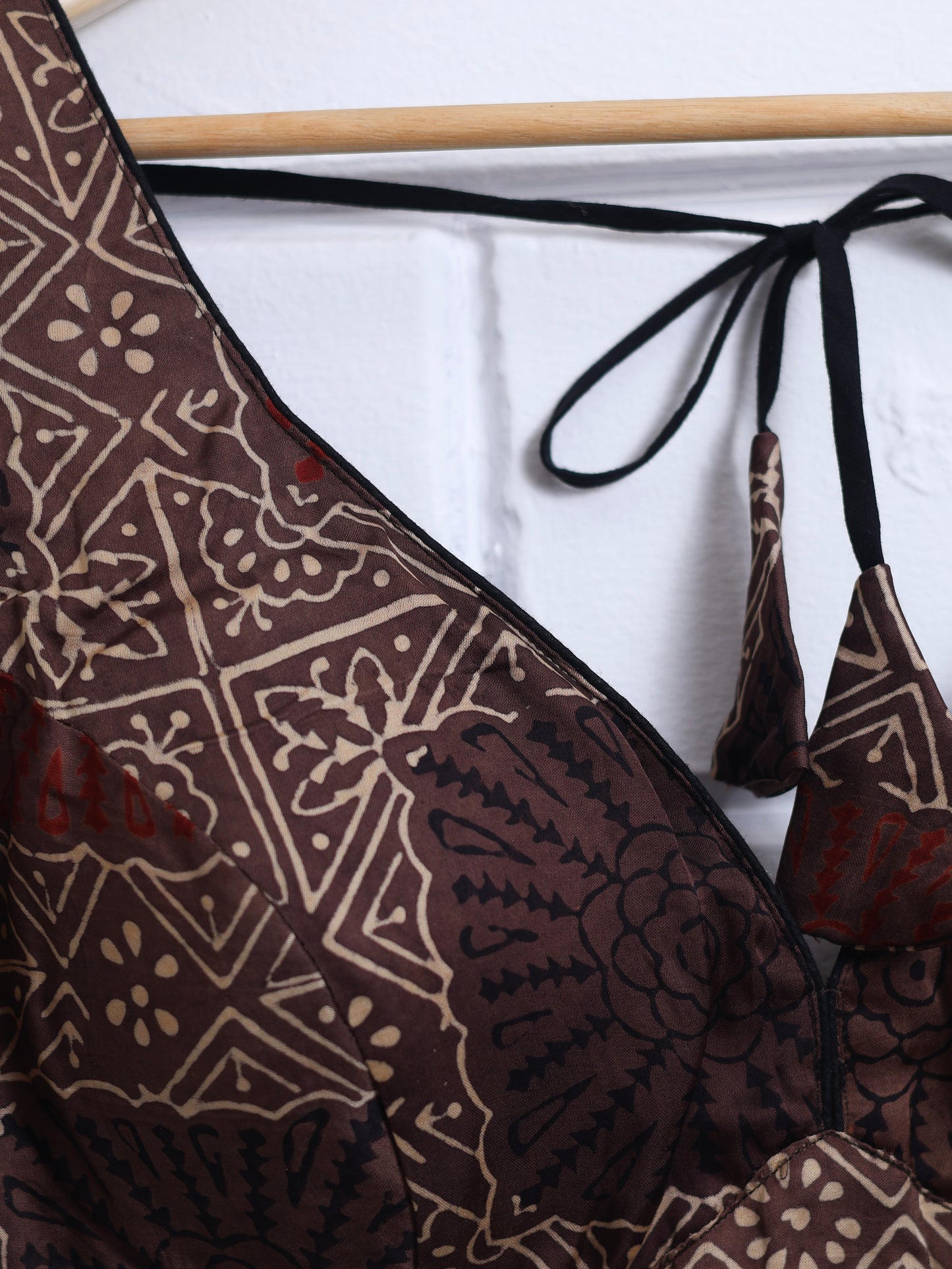 Modal silk  ajrakh ready made blouse-B103