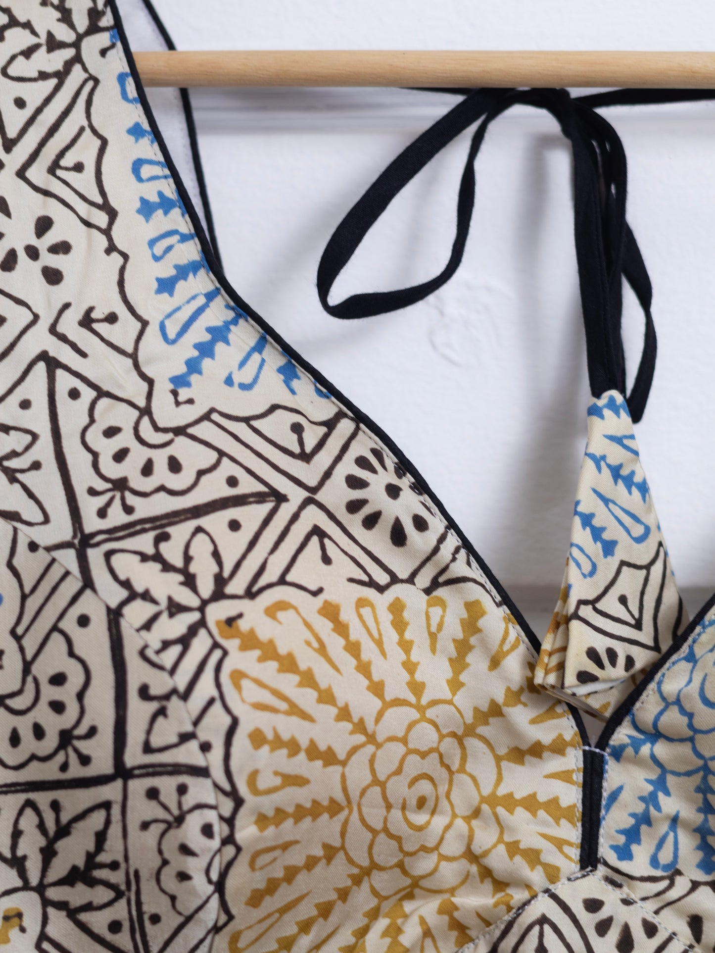 Modal silk  ajrakh ready made blouse-B104