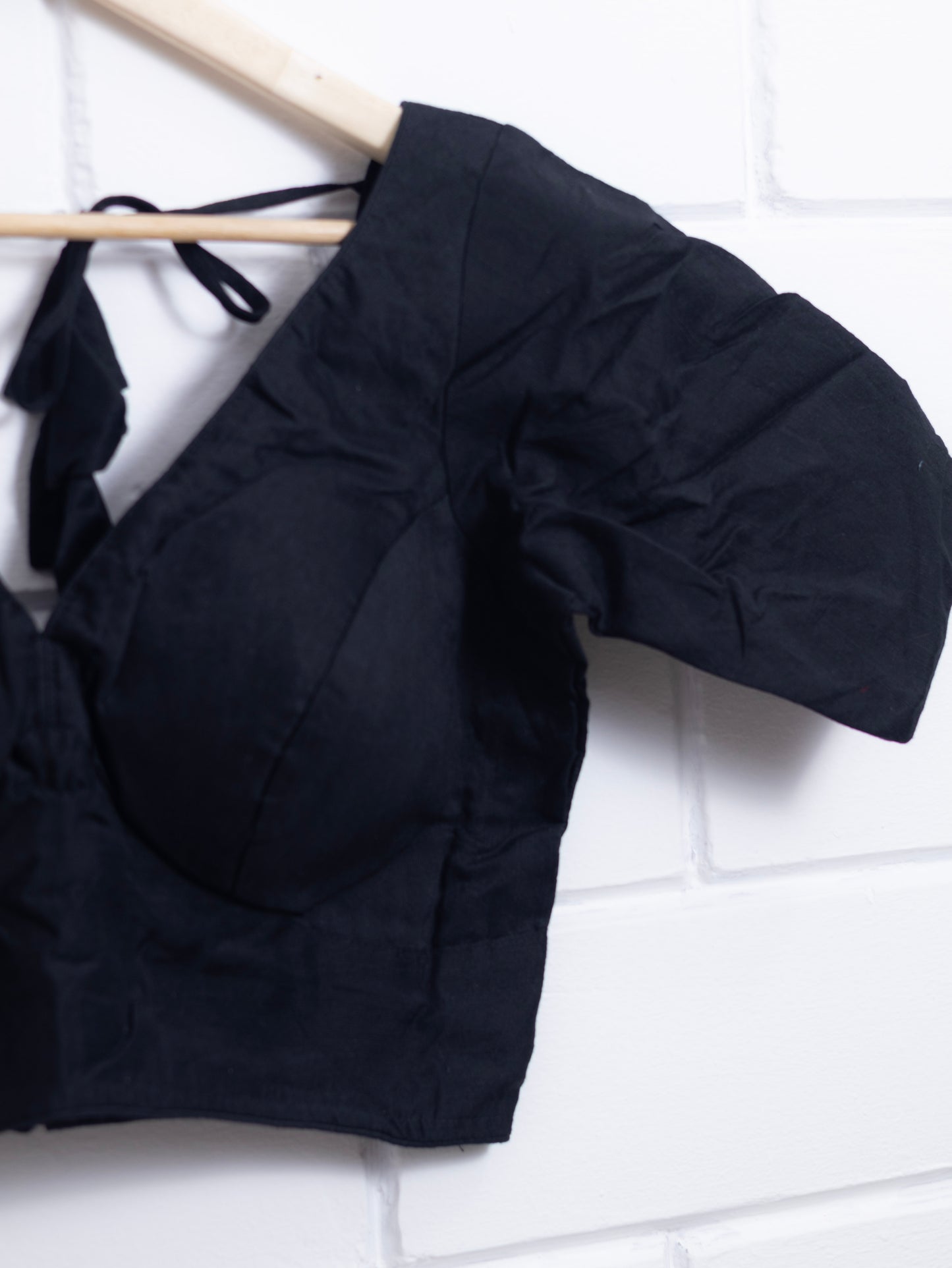 Semi silk  plain blouse for sarees -black-B125