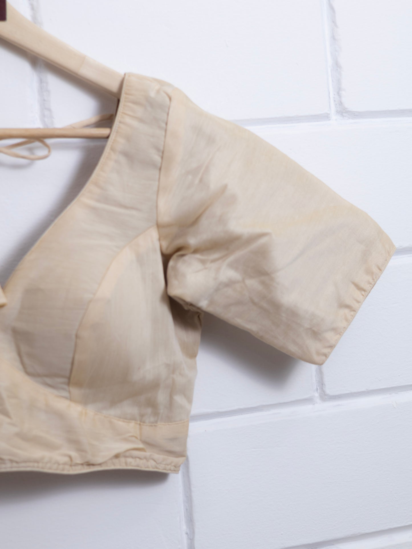 Semi silk  plain blouse for sarees -cream-B127