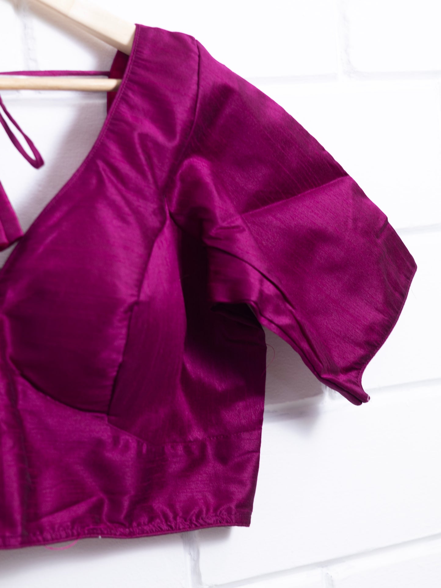 Semi silk  plain blouse for sarees -magenta-B128