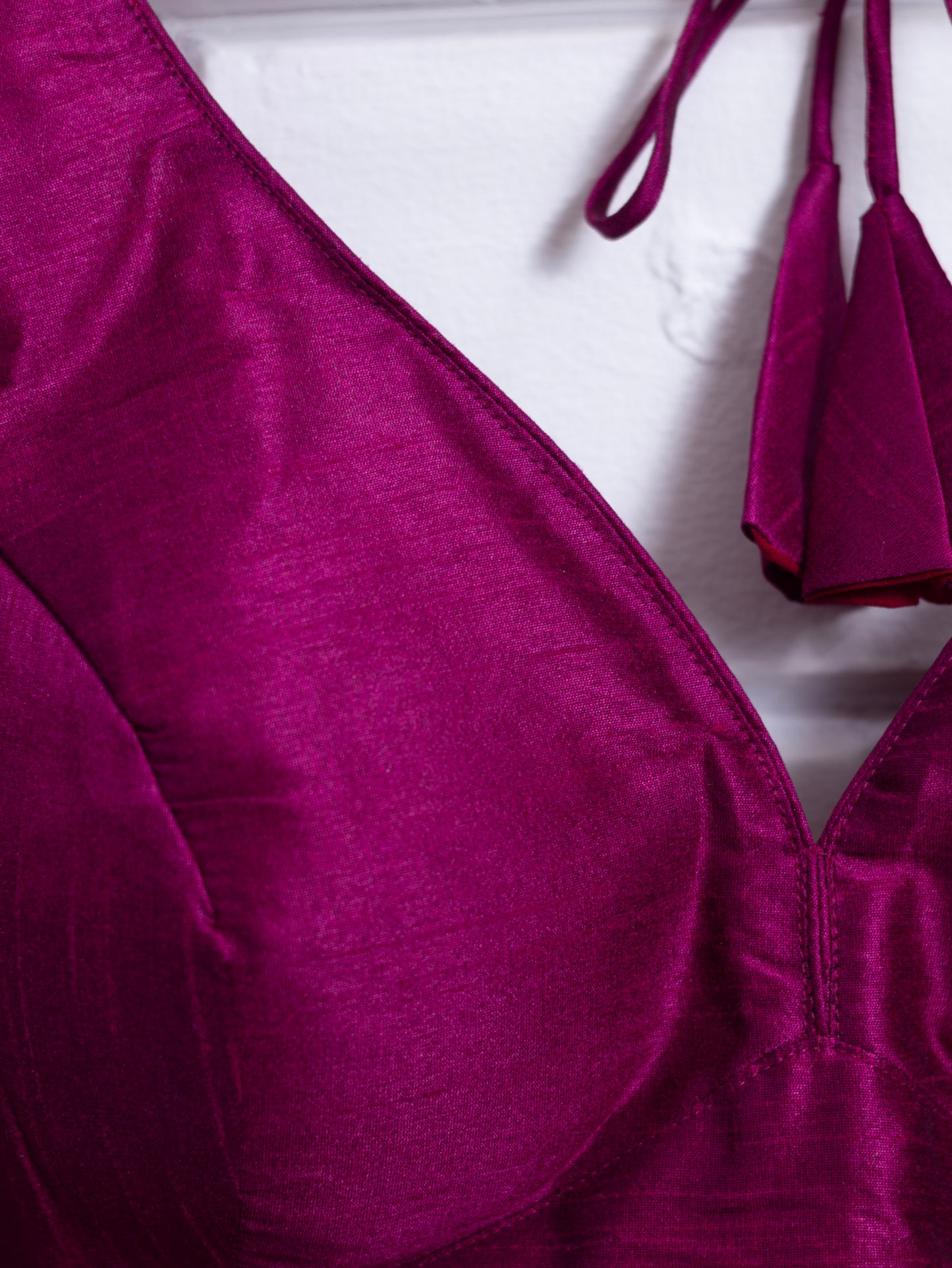 Semi silk  plain blouse for sarees -magenta-B128