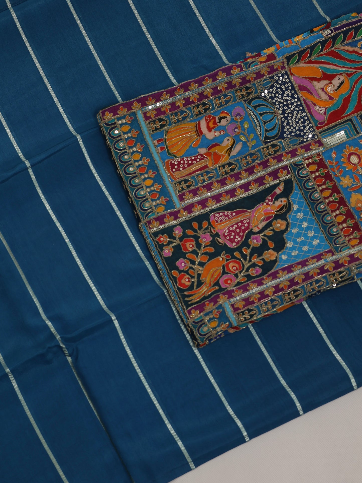 Classic Whisper – Dark blue Soft organza Silk Saree & Designer Blouse