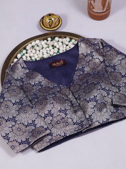 Moonlit Silver Tissue Saree with brocade blouse