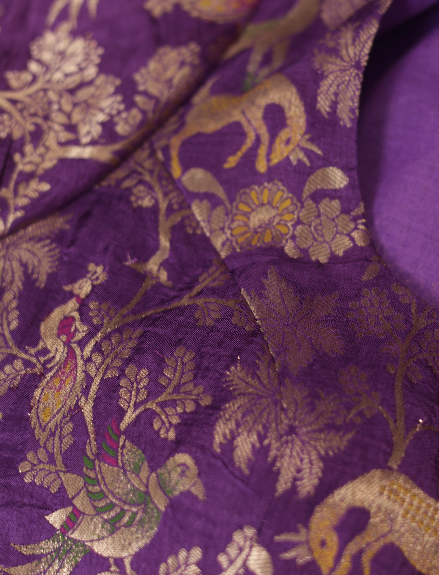 Ivory Lavender Muse- linen tissue saree with lavender blouse