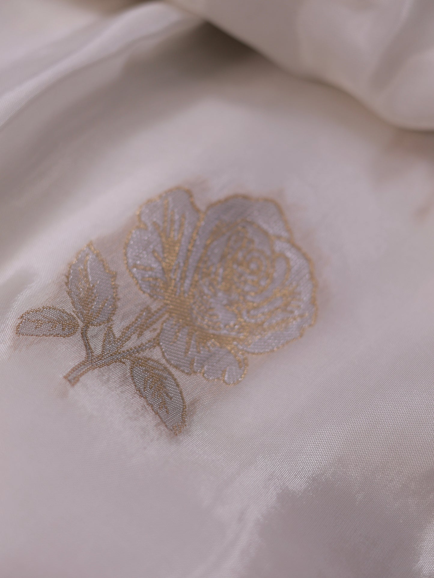 Ivory Rose Heirloom- soft silk saree with floral  brocade blouse