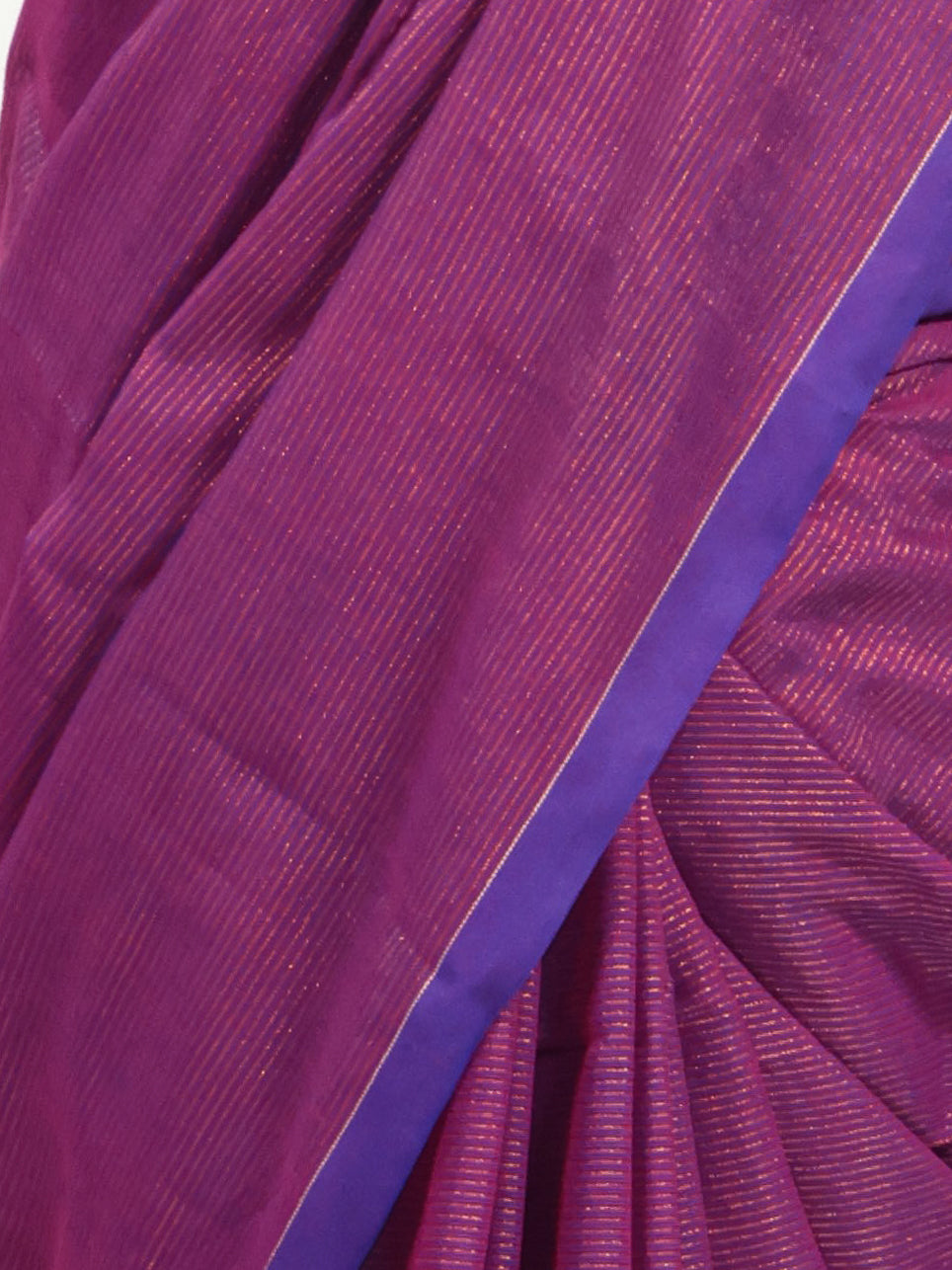 Golden zari stripe  khadi cotton saree-S172