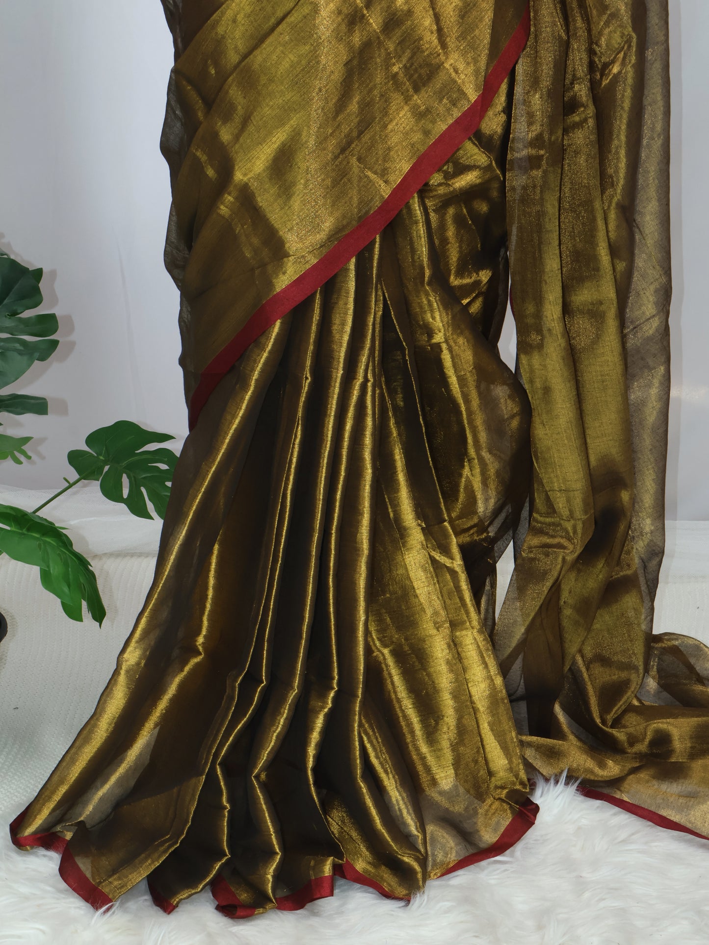 Golden raga tissue saree-S146