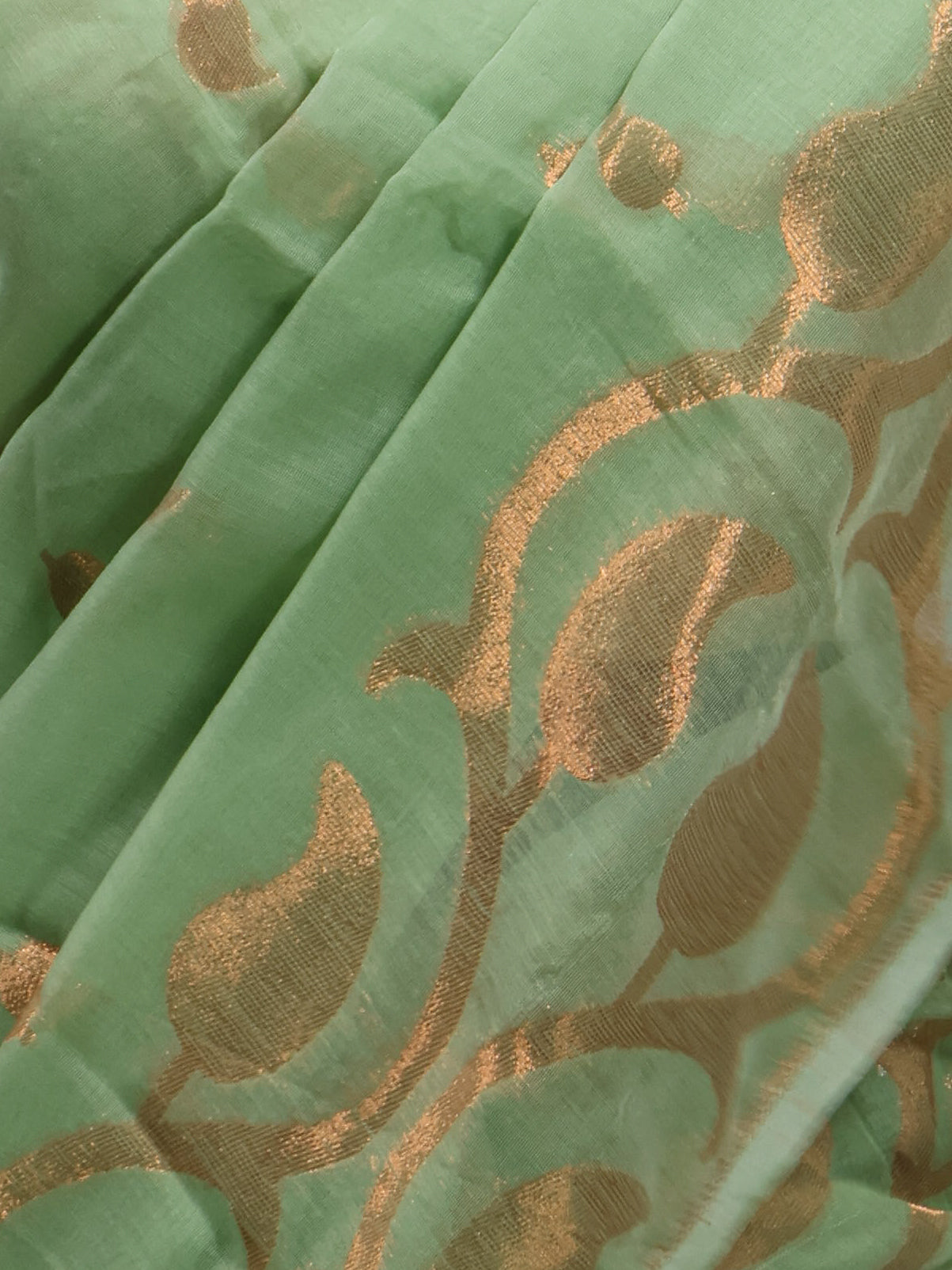 Light green Soft Bengal Dhakai silk saree -S129