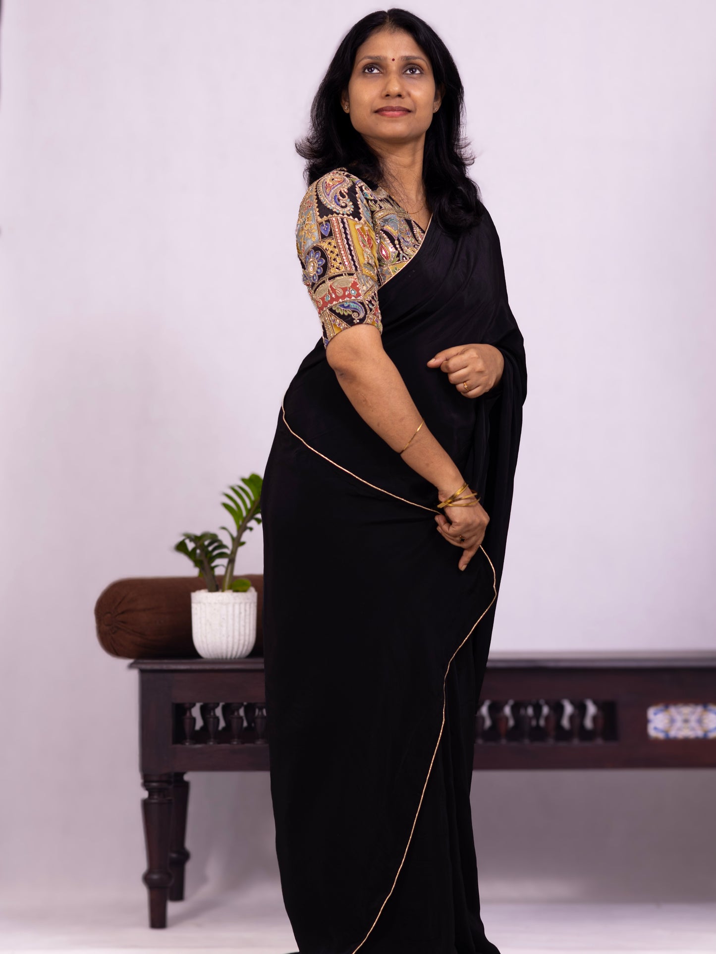Classic whisper- Black Crepe Silk Saree