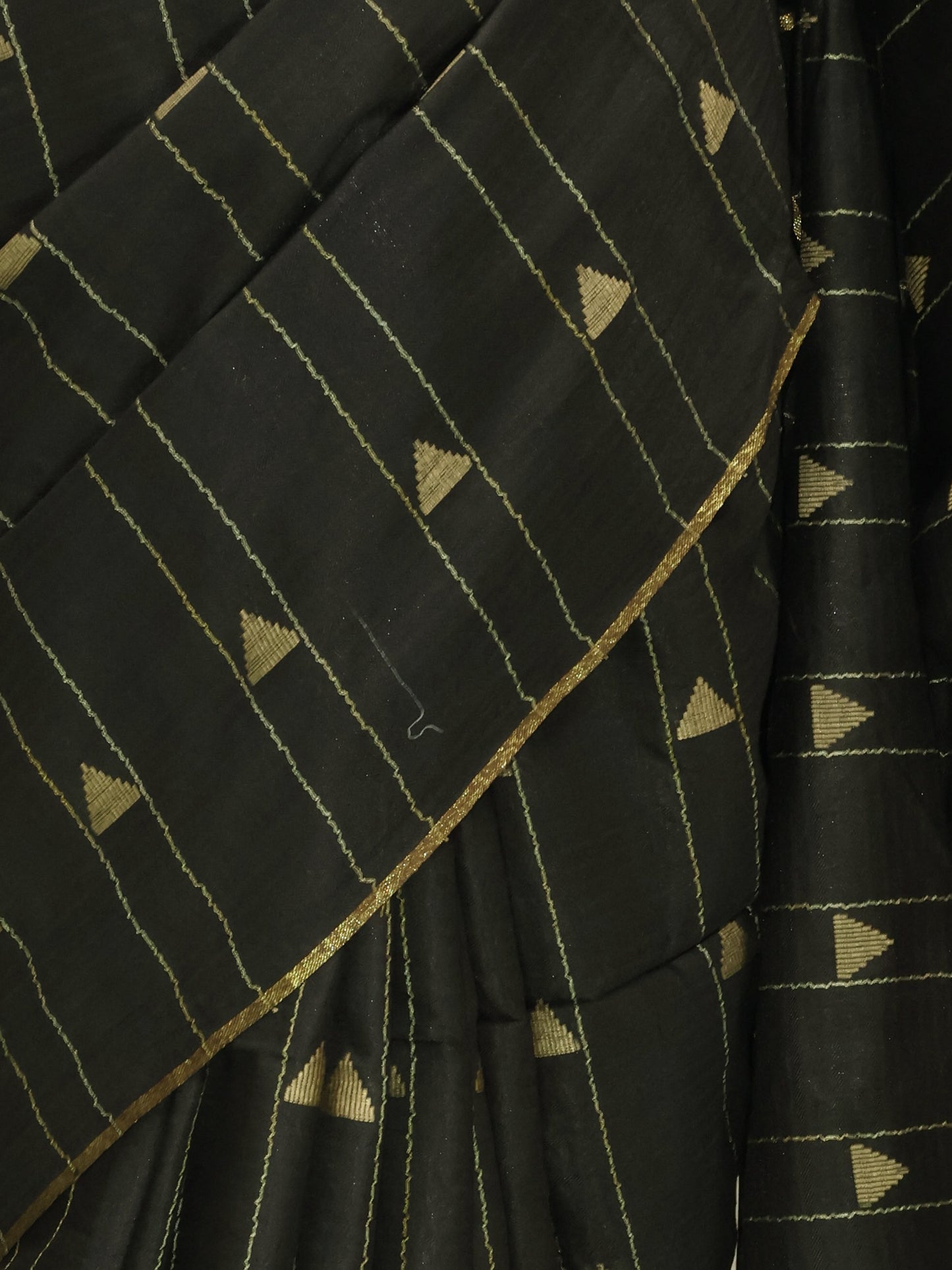 Black Bhagalpuri silk saree-S123