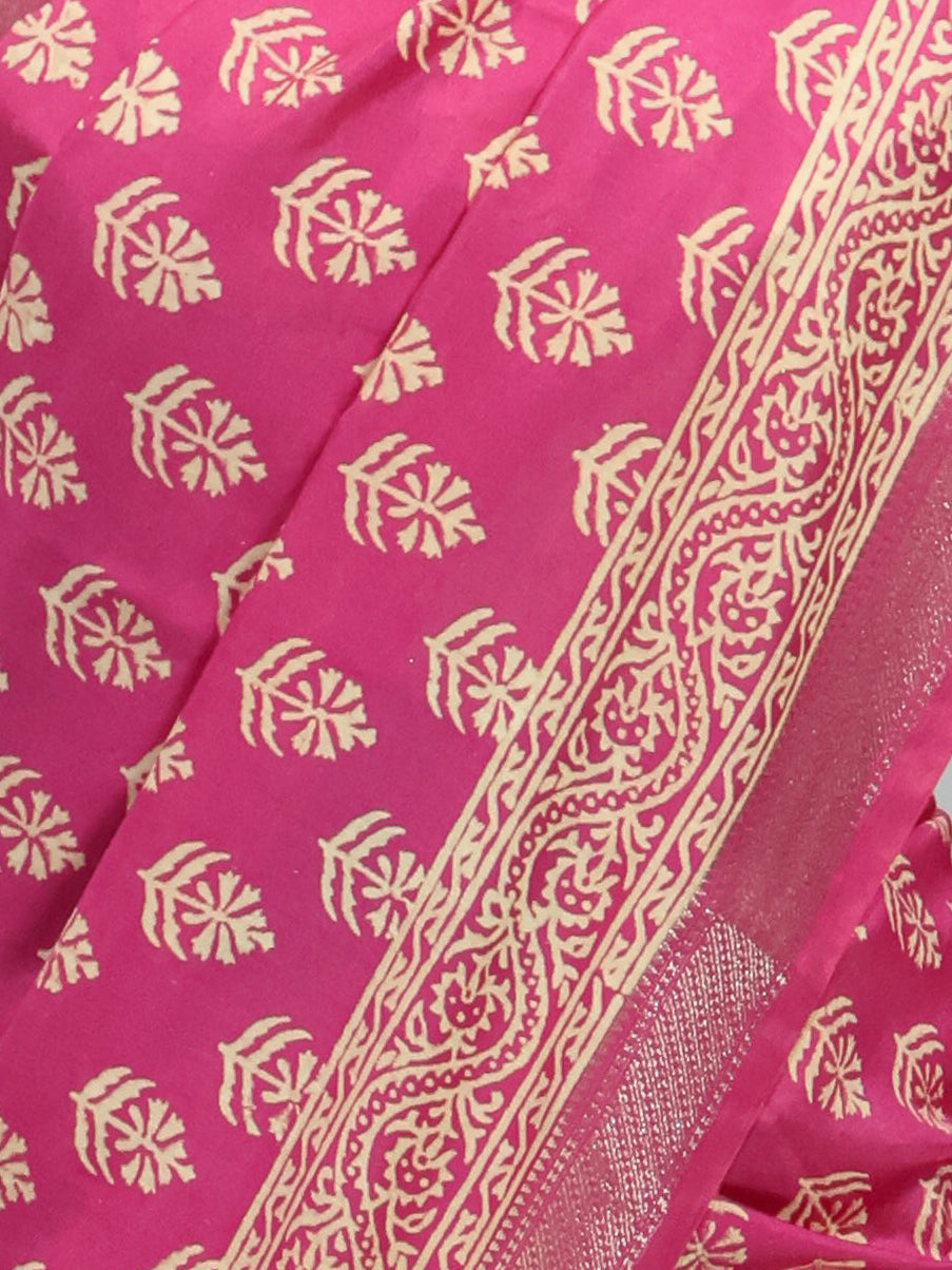 Maheswari bagru silk saree-S137