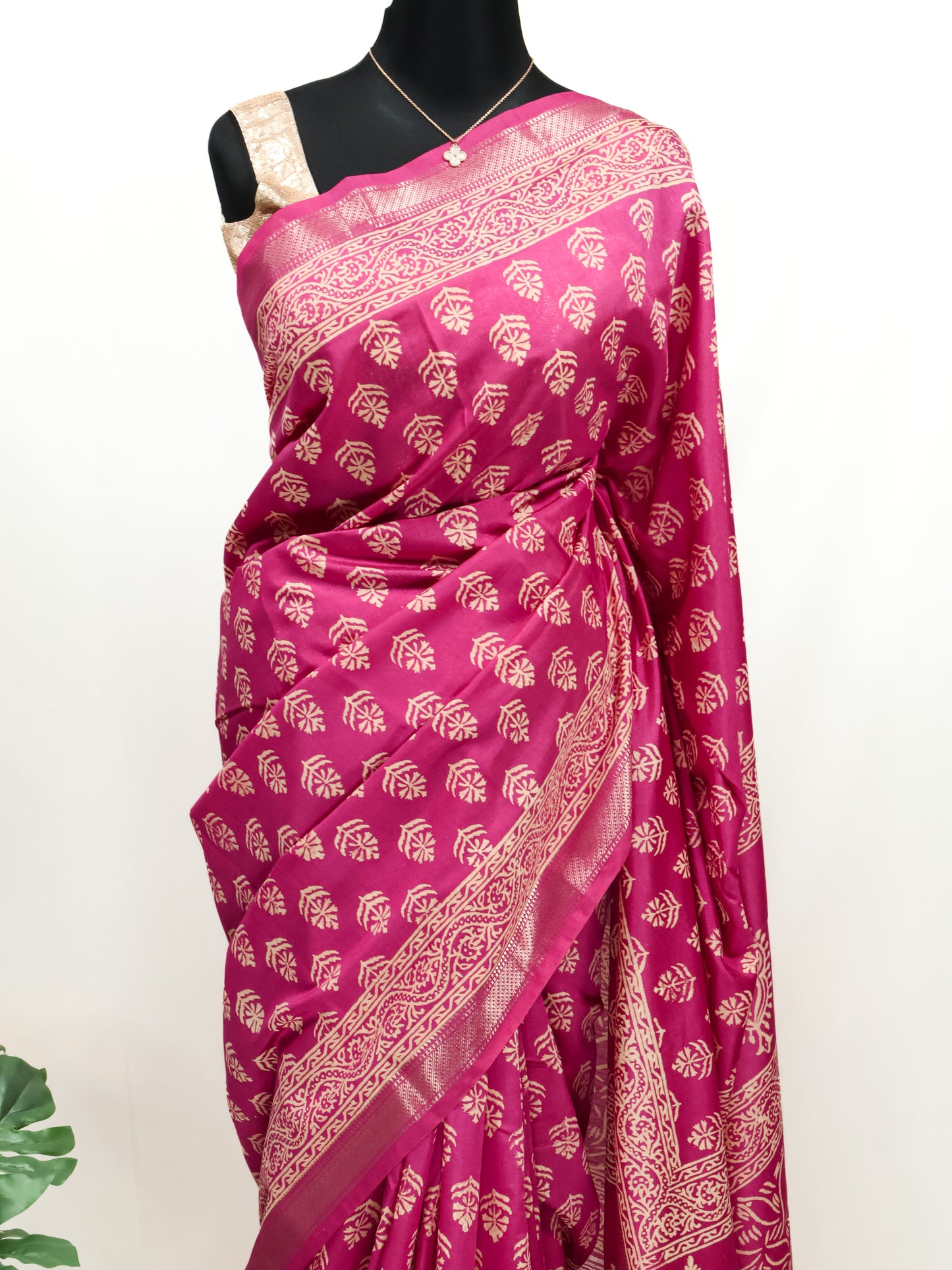 Maheswari bagru silk saree-S137