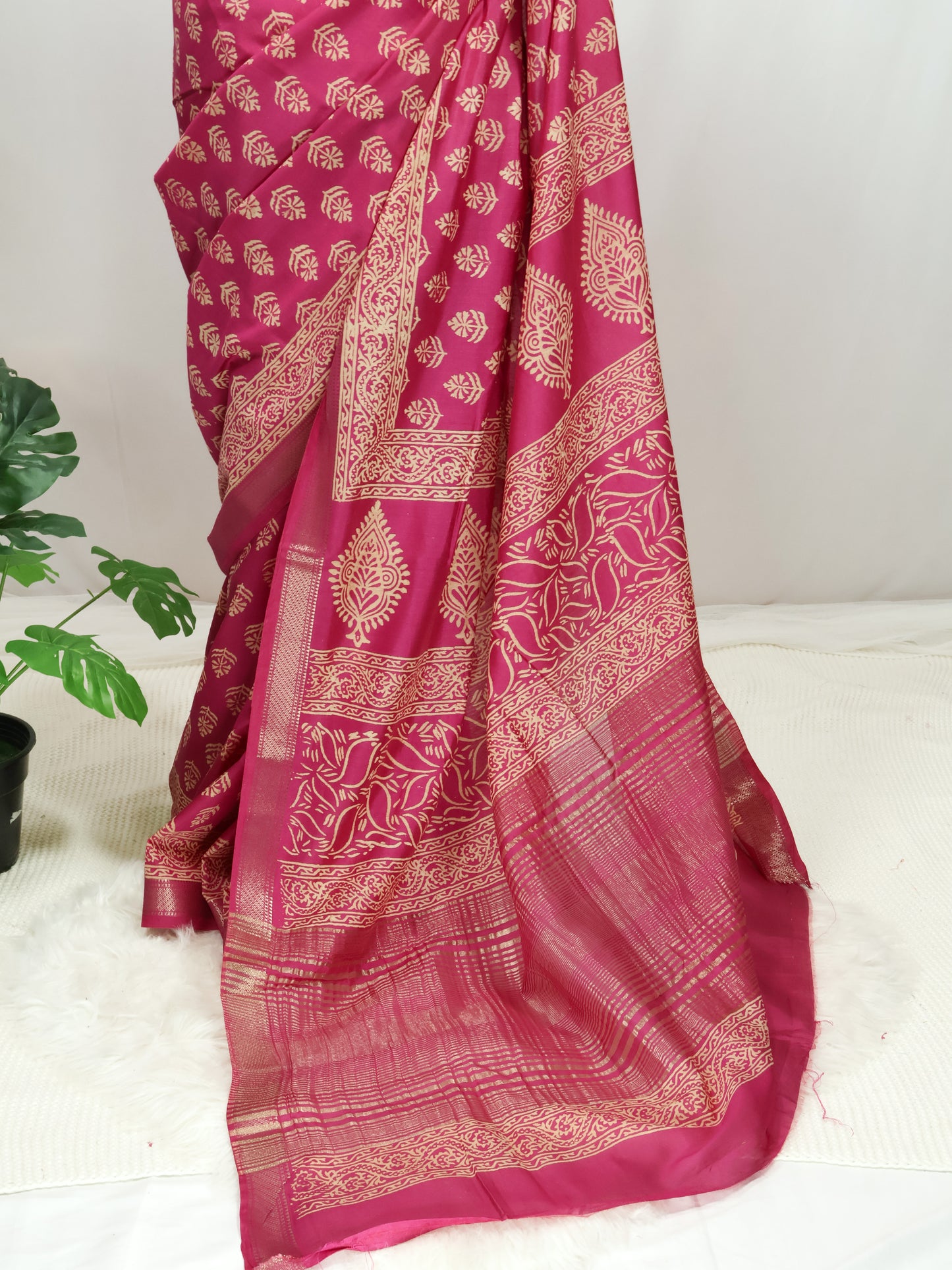 Maheswari bagru silk saree-S137