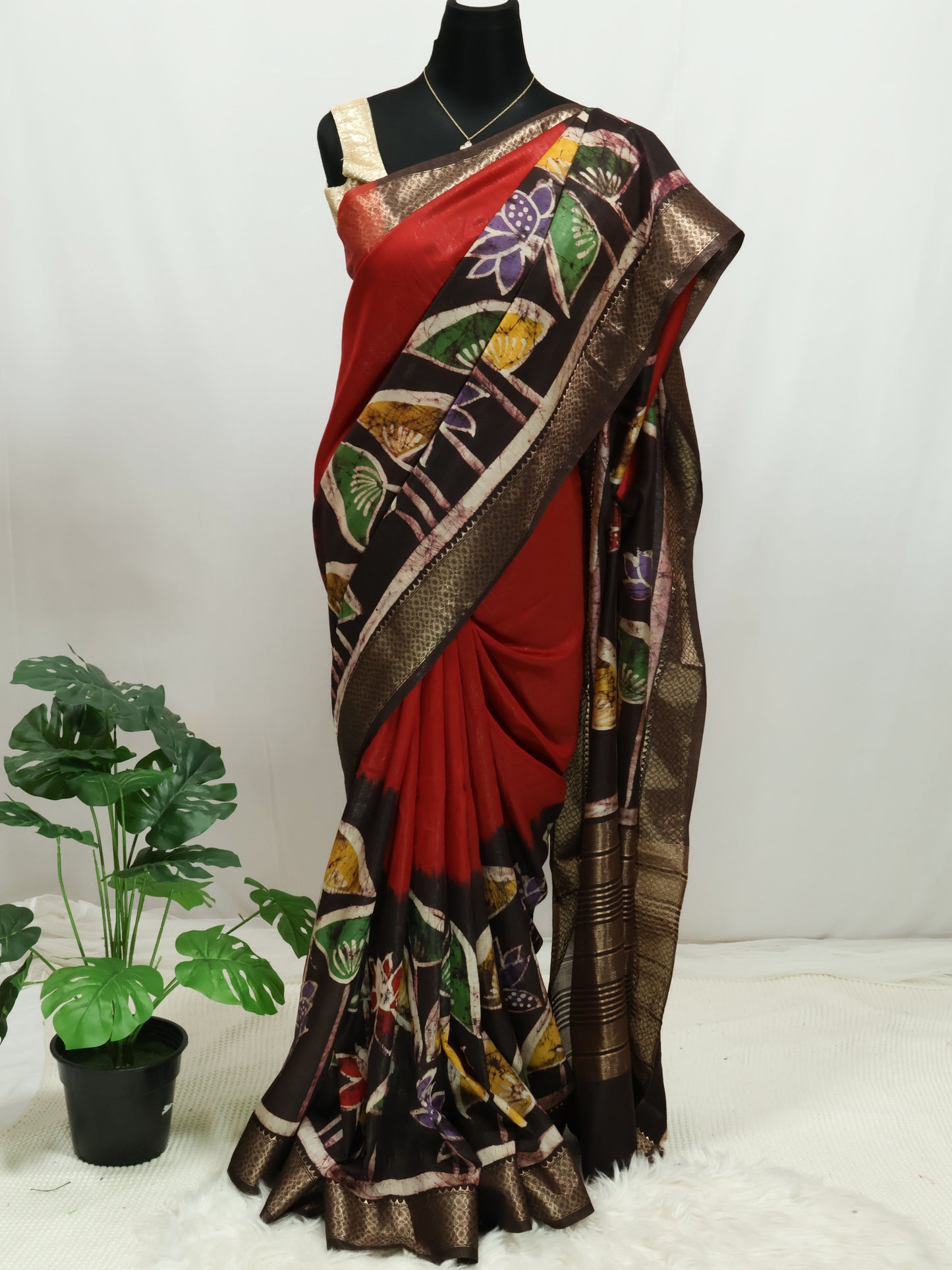 Maheswari batik silk saree-S136