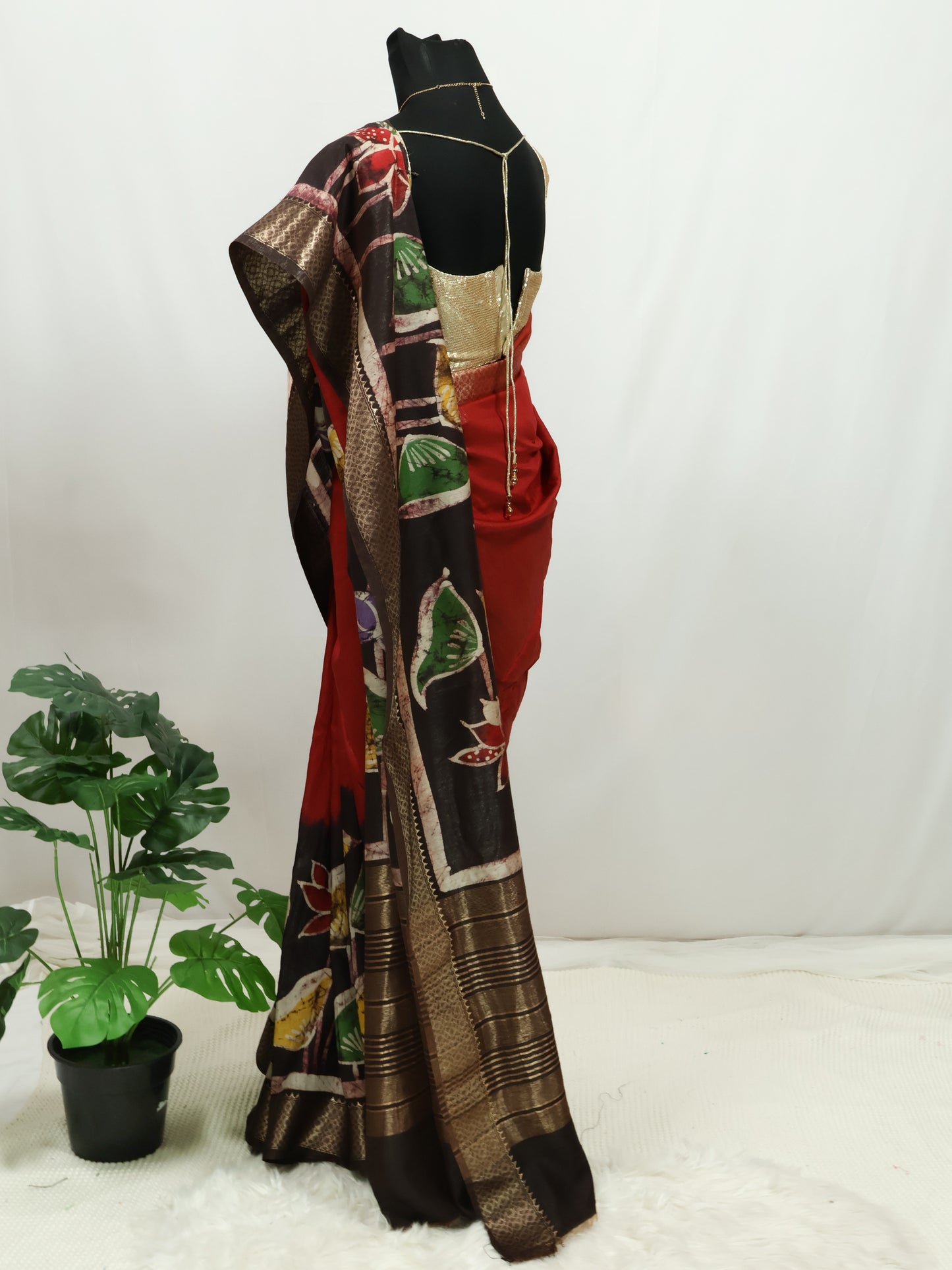 Maheswari batik silk saree-S136