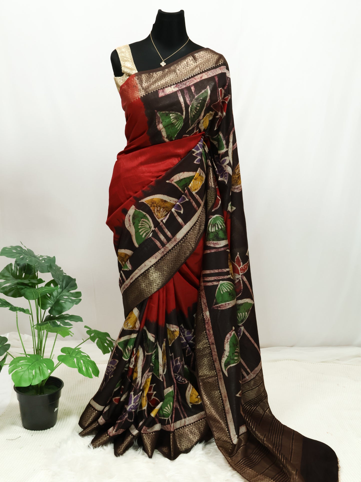 Maheswari batik silk saree-S136