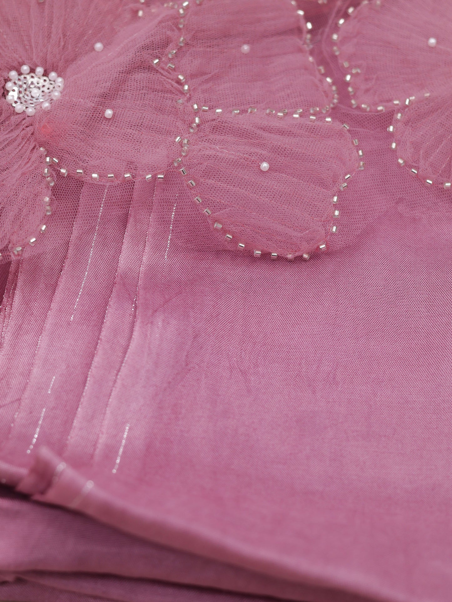 Whispered Grace – Onion Pink Pure Organza Silk Saree