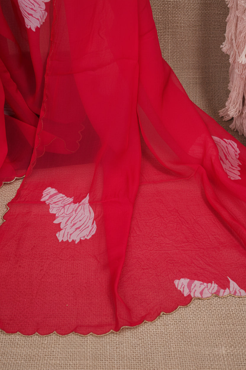 Petal Whisper – Dark Pink Organza Silk Saree with Floral Digital Print