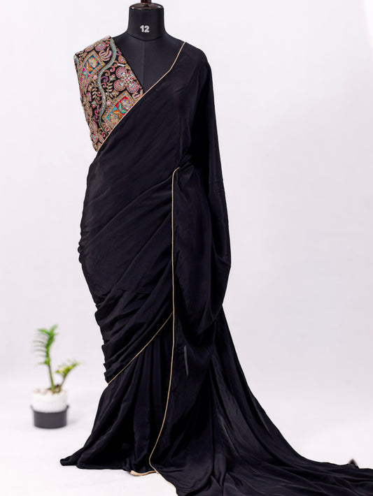 Classic whisper- Black Crepe Silk Saree