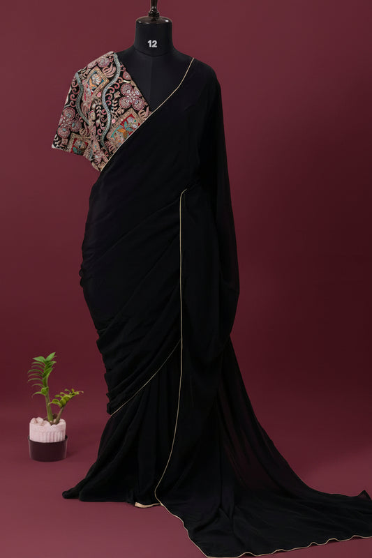Classic whisper- Black Crepe Silk Saree