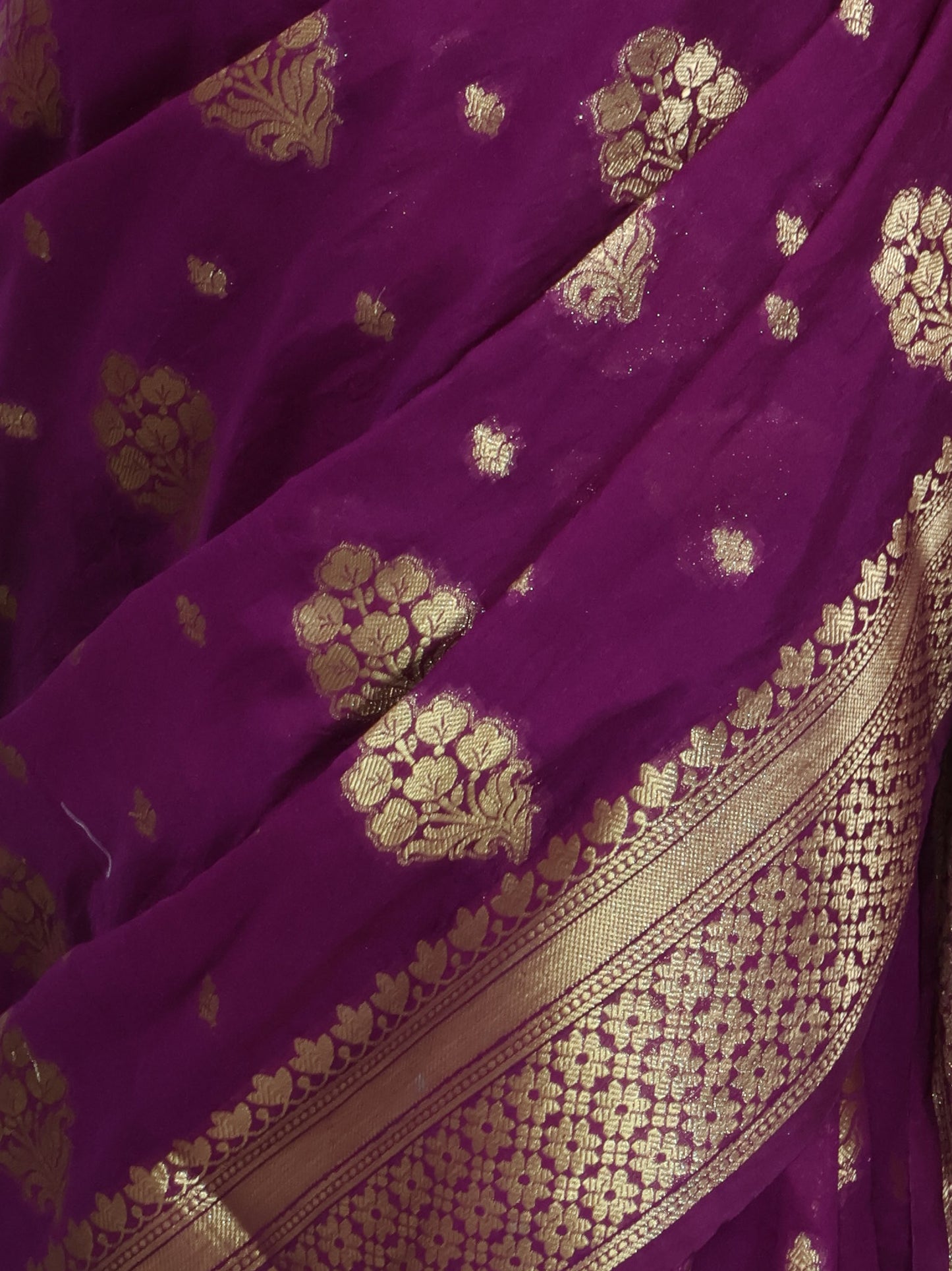 Violet Banarasi silk saree-S141