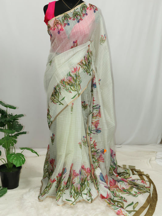 Chanderi cotton silk saree-S111