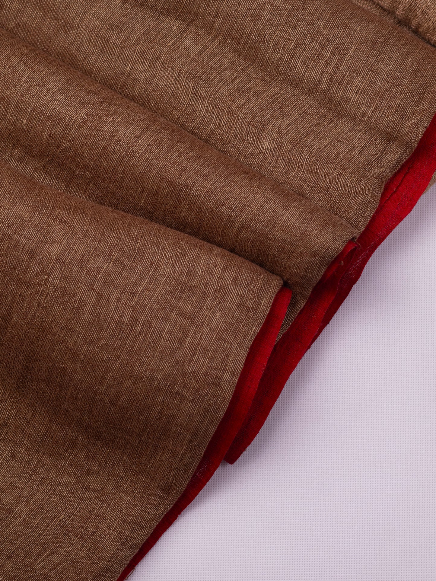 Beige color pure linen saree-S192