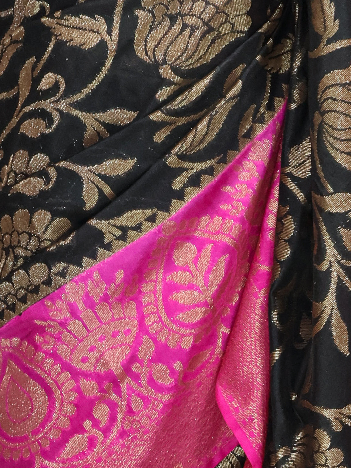 Black banarasi katan semi silk saree-S138