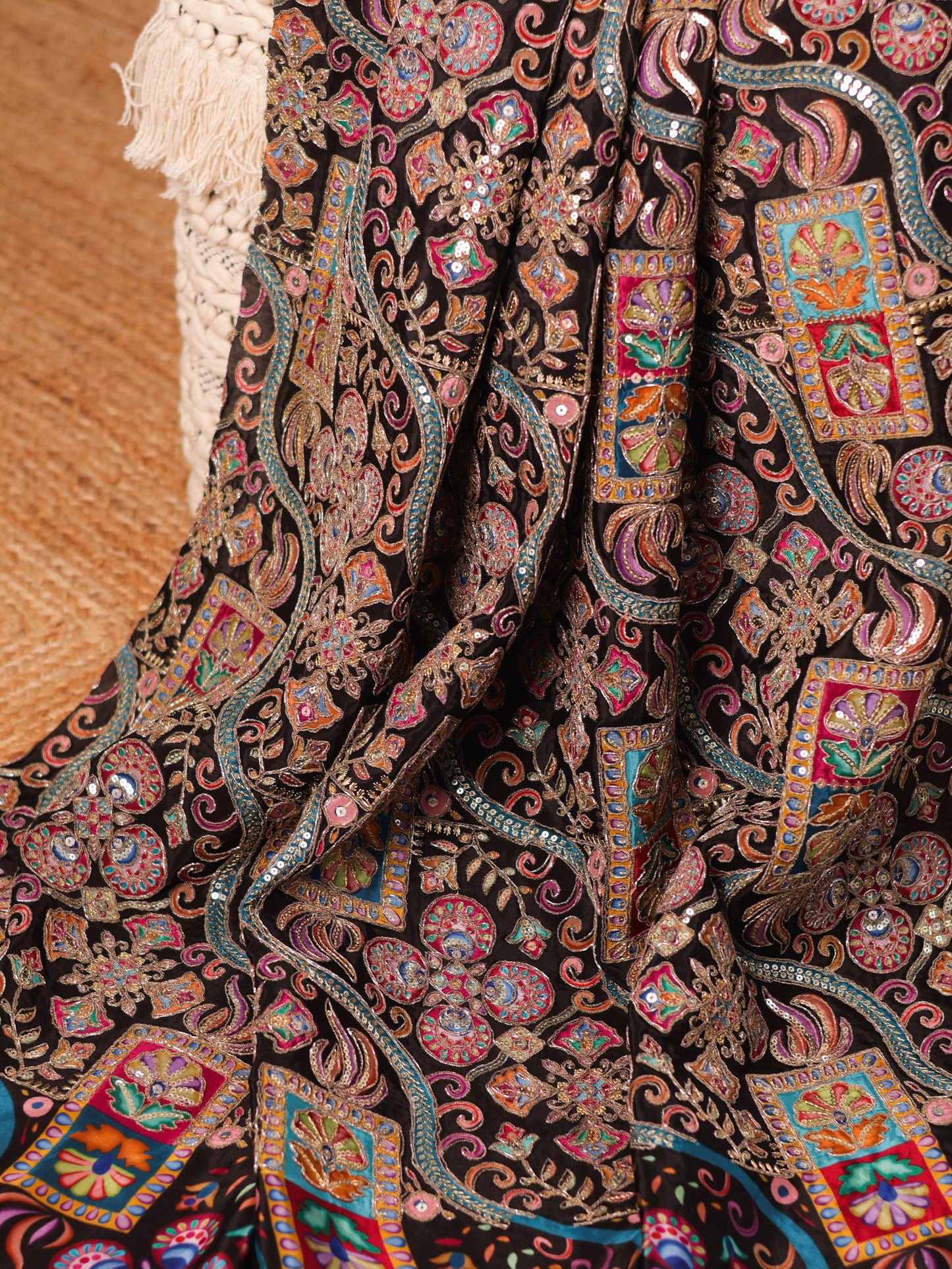 Classic whisper- Black Crepe Silk Saree