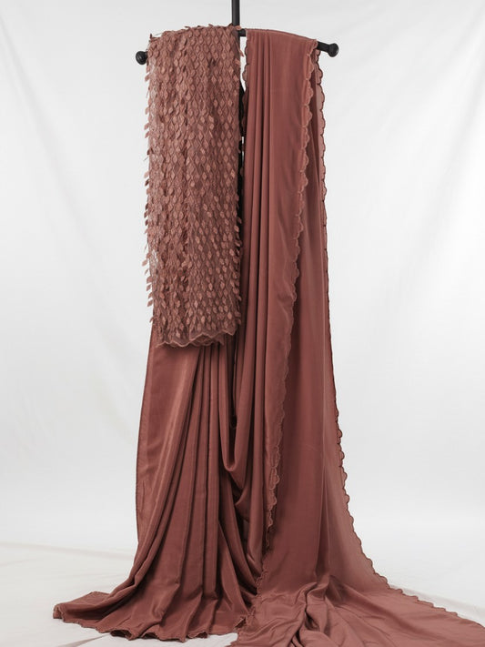 Chocolate Luxe -Premium Crepe Silk Saree with Designer Imported Blouse